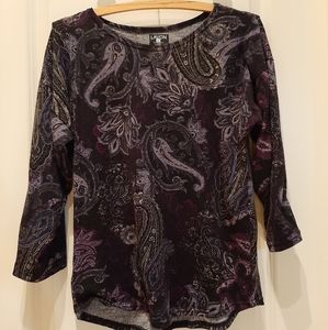 Purple print shirt